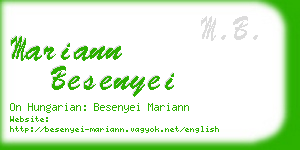 mariann besenyei business card